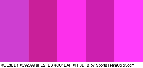 #CE3ED1 #C92099 #FC2FEB #CC1EAF #FF3DFB Colors