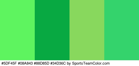 #5DF45F #08A843 #88D85D #34D36C Colors