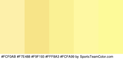 #FCF0AB #F7E488 #F9F193 #FFF8A3 #FCFA99 Colors