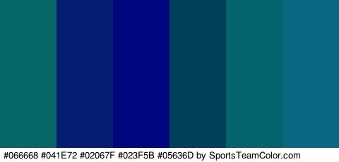 #066668 #041E72 #02067F #023F5B #05636D #096782 Colors