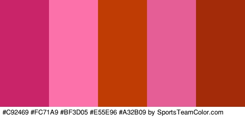 #C92469 #FC71A9 #BF3D05 #E55E96 #A32B09 Colors