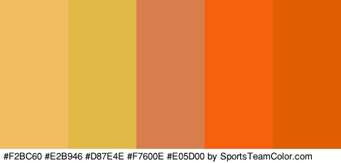 #F2BC60 #E2B946 #D87E4E #F7600E #E05D00 Colors