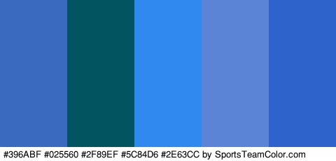 #396ABF #025560 #2F89EF #5C84D6 #2E63CC Colors