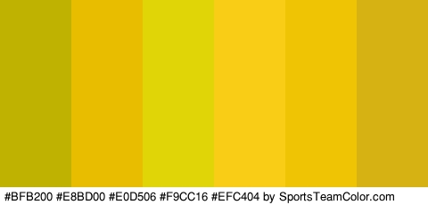 #BFB200 #E8BD00 #E0D506 #F9CC16 #EFC404 #D6B213 Colors