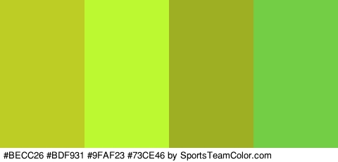 #BECC26 #BDF931 #9FAF23 #73CE46 Colors