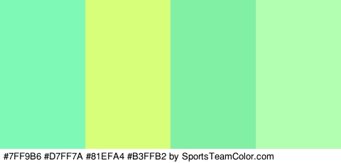 #7FF9B6 #D7FF7A #81EFA4 #B3FFB2 Colors