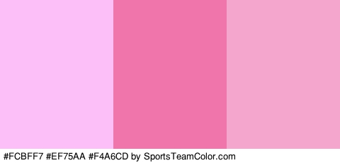 #FCBFF7 #EF75AA #F4A6CD Colors