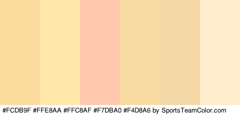 #FCDB9F #FFE8AA #FFC8AF #F7DBA0 #F4D8A6 #FFECCC Colors