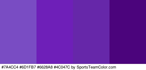 #7A4CC4 #6D1FB7 #6628A8 #4C047C Colors