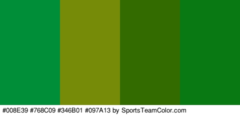 #008E39 #768C09 #346B01 #097A13 Colors