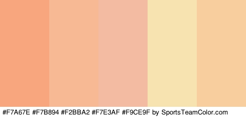 #F7A67E #F7B894 #F2BBA2 #F7E3AF #F9CE9F Colors