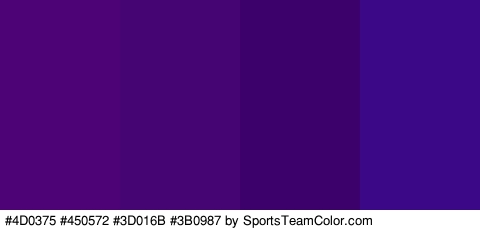 #4D0375 #450572 #3D016B #3B0987 Colors