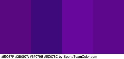 #59087F #3E097A #67079B #5D078C Colors