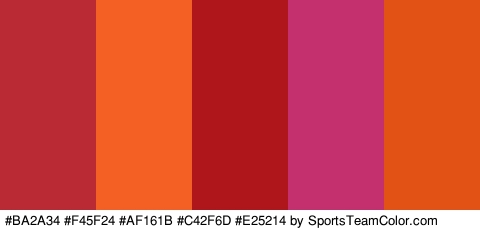 #BA2A34 #F45F24 #AF161B #C42F6D #E25214 Colors