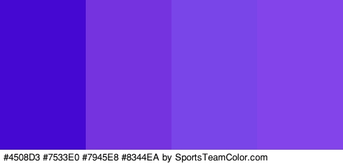 #4508D3 #7533E0 #7945E8 #8344EA Colors