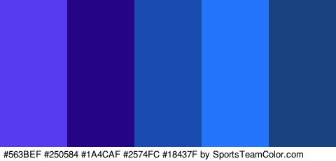 #563BEF #250584 #1A4CAF #2574FC #18437F Colors