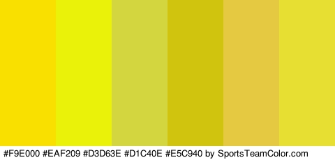 #F9E000 #EAF209 #D3D63E #D1C40E #E5C940 #E8DF33 Colors