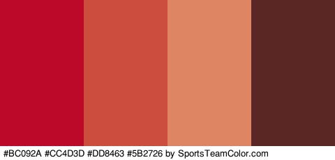 #BC092A #CC4D3D #DD8463 #5B2726 Colors