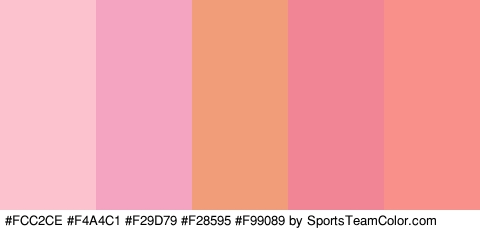 #FCC2CE #F4A4C1 #F29D79 #F28595 #F99089 Colors