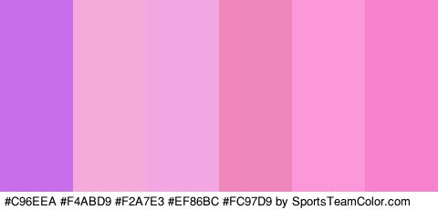 #C96EEA #F4ABD9 #F2A7E3 #EF86BC #FC97D9 #F783CE Colors