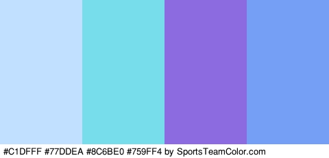 #C1DFFF #77DDEA #8C6BE0 #759FF4 Colors