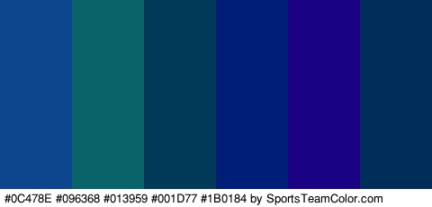 #0C478E #096368 #013959 #001D77 #1B0184 #002D59 Colors