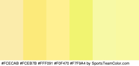 #FCECAB #FCEB7B #FFF091 #F0F470 #F7F9A4 #F9F9A2 Colors