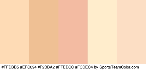 #FFDBB5 #EFC094 #F2BBA2 #FFEDCC #FCDEC4 Colors