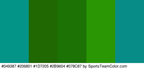 #049387 #206801 #1D7205 #2B9604 #078C87 Colors