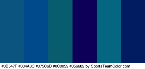 #0B547F #004A8C #075C6D #0C0059 #056682 #011C60 Colors