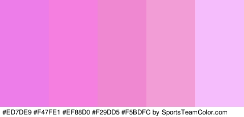 #ED7DE9 #F47FE1 #EF88D0 #F29DD5 #F5BDFC Colors