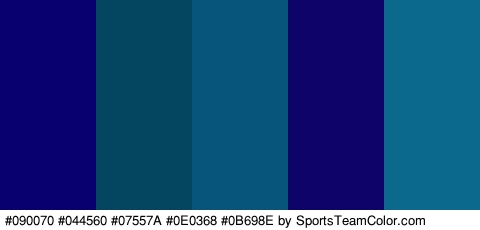 #090070 #044560 #07557A #0E0368 #0B698E Colors