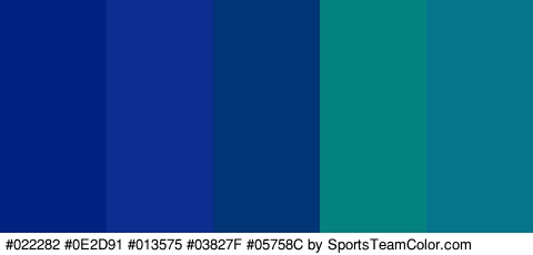 #022282 #0E2D91 #013575 #03827F #05758C Colors