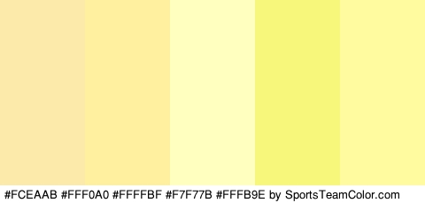 #FCEAAB #FFF0A0 #FFFFBF #F7F77B #FFFB9E Colors