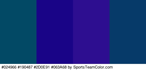 #024966 #190487 #2D0E91 #063A68 Colors