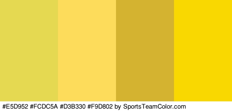 #E5D952 #FCDC5A #D3B330 #F9D802 Colors