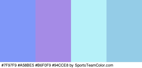 #7F97F9 #A58BE5 #B6F0F9 #94CCE8 Colors