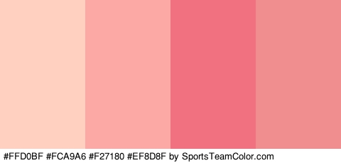 #FFD0BF #FCA9A6 #F27180 #EF8D8F Colors