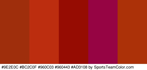 #9E2E0C #BC2C0F #960C03 #960443 #AD3108 Colors