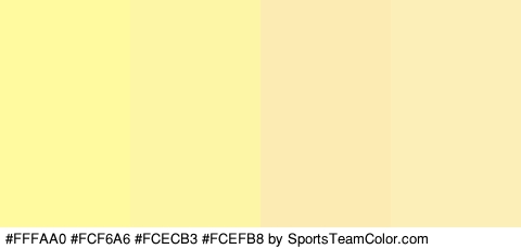 #FFFAA0 #FCF6A6 #FCECB3 #FCEFB8 Colors