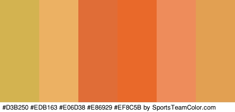 #D3B250 #EDB163 #E06D38 #E86929 #EF8C5B #E2A053 Colors