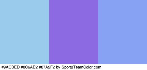 #9ACBED #8C6AE2 #87A2F2 Colors