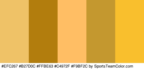 #EFC267 #B27D0C #FFBE63 #C4972F #F9BF2C Colors