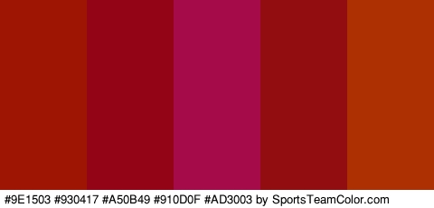 #9E1503 #930417 #A50B49 #910D0F #AD3003 Colors