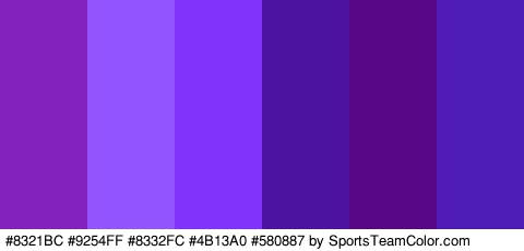 #8321BC #9254FF #8332FC #4B13A0 #580887 #4F1BB7 Colors