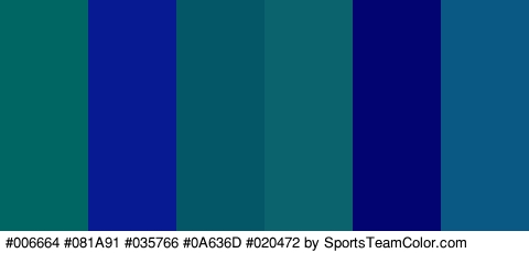 #006664 #081A91 #035766 #0A636D #020472 #095984 Colors