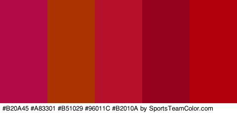 #B20A45 #A83301 #B51029 #96011C #B2010A Colors