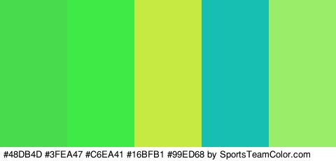 #48DB4D #3FEA47 #C6EA41 #16BFB1 #99ED68 Colors