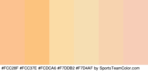 #FCC28F #FCC37E #FCDCA6 #F7DDB2 #F7D4AF #F7CDB7 Colors