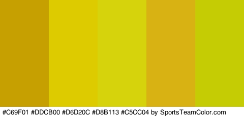 #C69F01 #DDCB00 #D6D20C #D8B113 #C5CC04 Colors